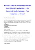 WGU D522 Python for IT Automation OA Actual Exam 2026&sol;2027 &ndash; Verified Q&A &ndash; 100&percnt; Correct with Detailed Rationales &ndash; Pass Guaranteed &ndash; A&plus; Graded