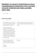 PROPERTY & CASUALTY QUESTIONS GA EXAM COMPREHENSIVE QUESTIONS WITH MULTIPLE CHOICES &vert;VERIFIED & REVISED ANSWERS &lpar;NEW&rpar; 2026