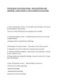PSYCHOLOGY 1010 FINAL EXAM - 400 QUESTIONS AND ANSWERS &vert; 2026 UPDATE &vert; WITH COMPLETE SOLUTIONS&period;