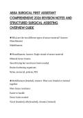 ABSA SURGICAL FIRST ASSISTANT  COMPREHENSIVE 2026 REVISION NOTES AND  STRUCTURED SURGICAL ASSISTING  OVERVIEW GUIDE