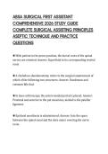 ABSA SURGICAL FIRST ASSISTANT  COMPREHENSIVE 2026 STUDY GUIDE  COMPLETE SURGICAL ASSISTING PRINCIPLES  ASEPTIC TECHNIQUE AND PRACTICE  QUESTIONS 