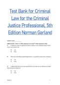 Criminal Law Test Bank &vert; True&sol;False&comma; Multiple Choice&comma; Short Answer &vert; Chapter 1 Foundations