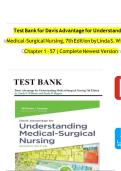 FULL Test Bank for Davis Advantage for Understanding Medical-Surgical Nursing&comma; 7th Edition CHAPTER 1-57 by Linda S&period; Williams &lpar;ORIGINAL PDF&rpar;