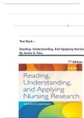 Test Bank - Reading&comma; Understanding&comma; and Applying Nursing Research&comma; 7th Edition &lpar;Fain&comma; 2025&rpar;&comma; Chapter 1-15 &vert; All Chapters