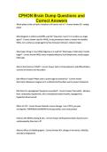 CPHON Brain Dump Questions and Correct Answers