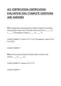 ACI CERTIFICATION CERTIFICATION  EVALUATION 2026 COMPLETE QUESTIONS  AND ANSWERS