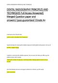 DENTAL RADIOGRAPHY PRINCIPLES AND  TECHNIQUES Full Access Answered&vert;  Merged Question paper and  answers&vert;&vert;pass guaranteed &vert;Grade A&plus;