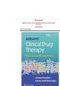 Test Bank - Abrams&rsquo; Clinical Drug Therapy&colon; Rationales for Nursing Practice&comma; 13th Edition &lpar;Frandsen&comma; 2025&rpar;&comma; 9781975222321&comma; Chapter 1-61 All Chapters