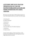 ACUTE KIDNEY INJURY NCLEX 2026 EXAM  PREPARATION PACK KEY FLUID AND  ELECTROLYTE IMBALANCES LAB VALUES AND  NURSING INTERVENTIONS WITH SAMPLE  QUESTIONS 