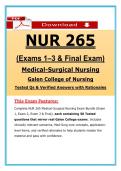 NUR 265 Exam 1&comma; 2&comma; 3 & Final &ndash; Medical-Surgical Nursing &lpar;2026&rpar; &vert; Galen College of Nursing