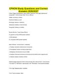 CPHON Study Questions and Correct Answers 2026&sol;2027