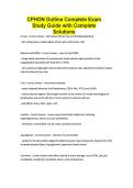 CPHON Outline Complete Exam Study Guide with Complete Solutions