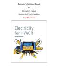 Instructor&rsquo;s Solutions Manual & Laboratory Manual  for Electricity for HVACR&comma; 1st edition&comma; By Joseph Moravek&comma; All Units and Laboratory Manual  Included