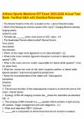 Arthrex Sports Medicine IOT Exam 2025-2026 Actual Test Bank- Verified Q&A with Detailed Rationales&period;pdf