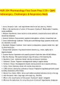 NUR 304 Pharmacology Final Exam Prep &lpar;120&plus; Q&A&rpar; Adrenergics&comma; Cholinergics & Respiratory Meds&period;pdf
