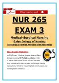 NUR 265 Exam 3 Medical-Surgical Nursing &vert; &lpar;2026 &sol; 2027&rpar; Questions And Answers With Rationales &vert; Galen College of Nursing