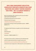 DOS II FINAL EXAM NEWEST 2026 ACTUAL EXAM&vert;LATEST EXAM WITH COMPLETE REAL EXAM QUESTIONS AND CORRECT VERIFIED ANSWERS&sol; DOS II FINAL - WK 7-12 ALREADY GRADED A&plus; &lpar;MOST RECENT&excl;&excl;&rpar;