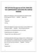 PMT 0170 Risk Management ACTUAL EXAM 2026  TEST COMPREHENSIVE QUESTIONS AND VERIFIED  ANSWERS