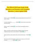 The Official CSIA Exam Study Guide Questions and Answers with Complete Solutions &vert; Latest Update 2026