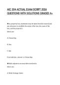AIC 304 ACTUAL EXAM SCRIPT 2026  QUESTIONS WITH SOLUTIONS GRADED A&plus;