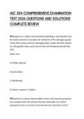 AIC 304 COMPREHENSIVE EXAMINATION  TEST 2026 QUESTIONS AND SOLUTIONS  COMPLETE REVIEW