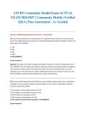 ATI RN Community Health Exam ACTUAL EXAM 2026&sol;2027 &vert; Community Health &vert; Verified Q&A &vert; Pass Guaranteed - A&plus; Graded