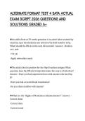 ALTERNATE FORMAT TEST 4 SATA ACTUAL  EXAM SCRIPT 2026 QUESTIONS AND  SOLUTIONS GRADED A&plus;