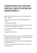 ALTERNATE FORMAT TEST 4 SATA EXAM  PAPER 2026 COMPLETE QUESTIONS AND  ANSWERS GRADED A&plus; 