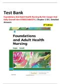 Foundations and Adult Health Nursing 8th Edition Test Bank &vert; Cooper & Gosnell &vert; Instant Download