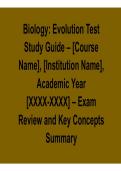 evolution natural selection adaptation genetic variation speciation survival of the fittest mutation biology revision exam preparation study guide  Biology Evolution Test Study Guide &ndash; Course Name&comma; Institution Name&comma; Academic Year 2026&ndash;2027 &ndash; Exam Review a
