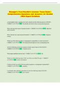 TEXAS FOOD SAFETY MANAGERS Exam &vert; Comprehensive Questions and Answers &vert; A&plus; Graded &vert; With Expert Solutions