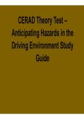 CERAD Theory Test &ndash; Hazard Anticipation in Driving Environment Study Guide &vert; Questions and Answers