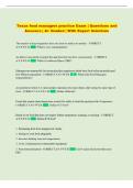 TEXAS FOOD SAFETY MANAGERS Exam &vert; Comprehensive Questions and Answers &vert; A&plus; Graded &vert; With Expert Solutions