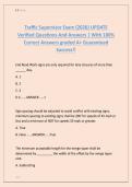 Traffic Supervisor Exam &lpar;2026&rpar; UPDATE  Verified Questions And Answers &vert; With 100&percnt;  Correct Answers graded A&plus; Guaranteed  Success&excl;&excl;