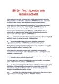 ISM 3011 Test 1 Questions With Complete Answers