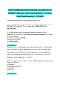 HESI PHARMACOLOGY NIGHTINGALE COLLEGE BSN 315 2026&sol;2027 &vert; Questions with Complete Solutions &vert; Fall Exam Prep &vert; Pass Guaranteed - A&plus; Graded
