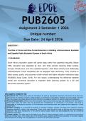 PUB2605 Assignment 2 &lpar;ANSWERS&rpar; Semester 1 2026 - DISTINCTION GUARANTEED