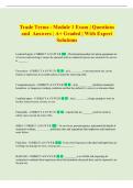 Trade Terms Exam &vert; Comprehensive Questions and Answers &vert; &Acy;&plus; Graded &vert; With Expert Solutions