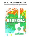 Instructor's Solutions Manual for Elementary Algebra&colon; Graphs and Authentic Applications&comma; 3rd edition by Jay Lehmann&comma; Chapter 1-11 &vert; All Chapters