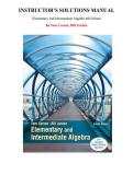 Instructor's Solutions Manual for Elementary and Intermediate Algebra 4th Edition&comma; by Tom Carson &comma; Chapter 1-12 &vert; All Chapters  