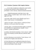 PLSC Worksheet 5 Questions With Complete Solutions