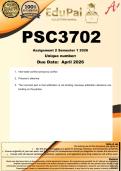 PSC3702 Assignment 2 &lpar;COMPLETE ANSWERS&rpar; Semester 1 2026 - DUE  April 2026