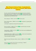 WISE Financial Literacy  Exam &vert; Comprehensive Questions and Answers &vert; &Acy;&plus; Graded &vert; With Expert Solutions