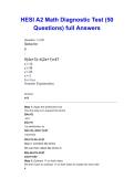 HESI A2 Math Diagnostic Test 2025&sol;2026 &ndash; 50 Practice Questions with Full Verified Answers & Step-by-Step Solutions