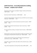 AICPA Final Exam &ndash; Accounting Standards & Auditing Concepts &ndash; complete exam material