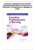 CANADIAN FUNDAMENTALS OF NURSING  NEW REVISED EDITION BY POTTER &GT&semi; ALL  CHAPTERS 1-48 &lpar;QUESTIONS & ANSWERS&rpar; A&plus;  GUIDE&period;