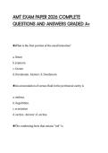 AMT EXAM PAPER 2026 COMPLETE  QUESTIONS AND ANSWERS GRADED A&plus; 