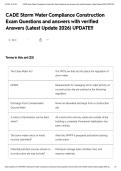 CADE Storm Water Compliance Construction Exam Questions and answers with verified Answers &lpar;Latest Update 2026&rpar; UPDATE&excl;&excl;