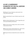 AO UNIT 4 COMPREHENSIVE  EXAMINATION TEST 2026 FULL QUESTIONS  AND CORRECT ANSWERS 