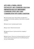 ARTS WEEK 6 FUNERAL SERVICE  PSYCHOLOGY AND COUNSELING 2026 EXAM  PREPARATION PACK KEY BEREAVEMENT  COUNSELING ETHICS AND CLIENT  COMMUNICATION WITH SAMPLE QUESTIONS